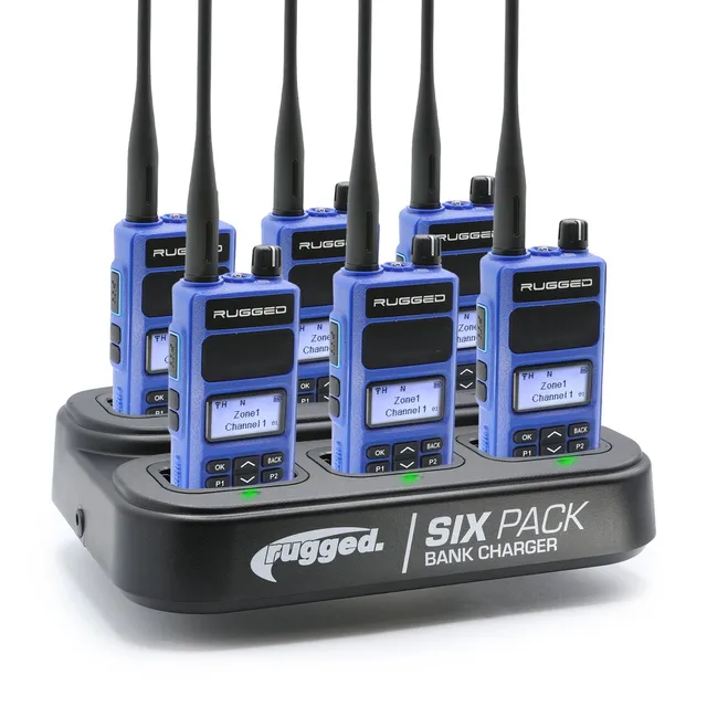 Rugged Air R1 bleu radio portable VHF UHF lot 6 chargeur
