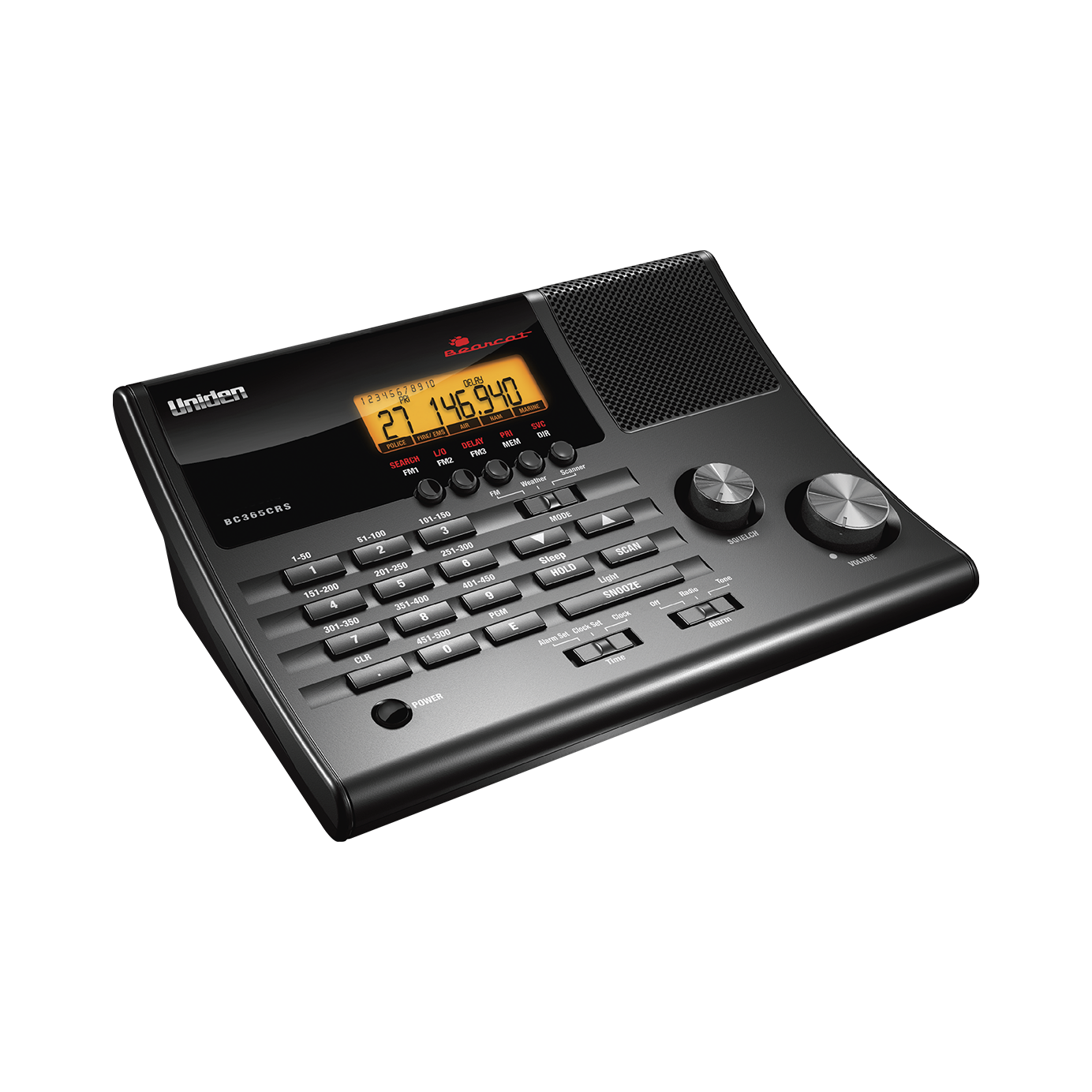 Uniden BC365CRS scanner base réveil 500 canaux météo