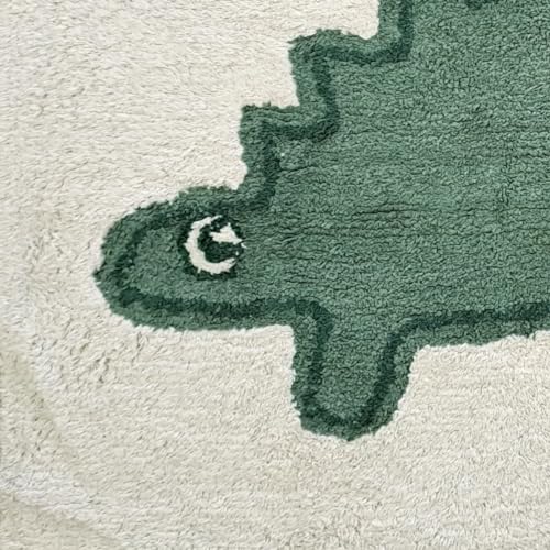 Levasseur Kids Dino tapis enfant coton vert 60x90