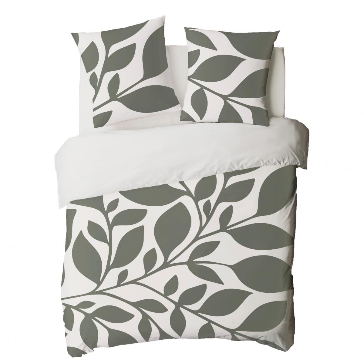 Levasseur Nais parure de lit vert 240x220cm coton réversible