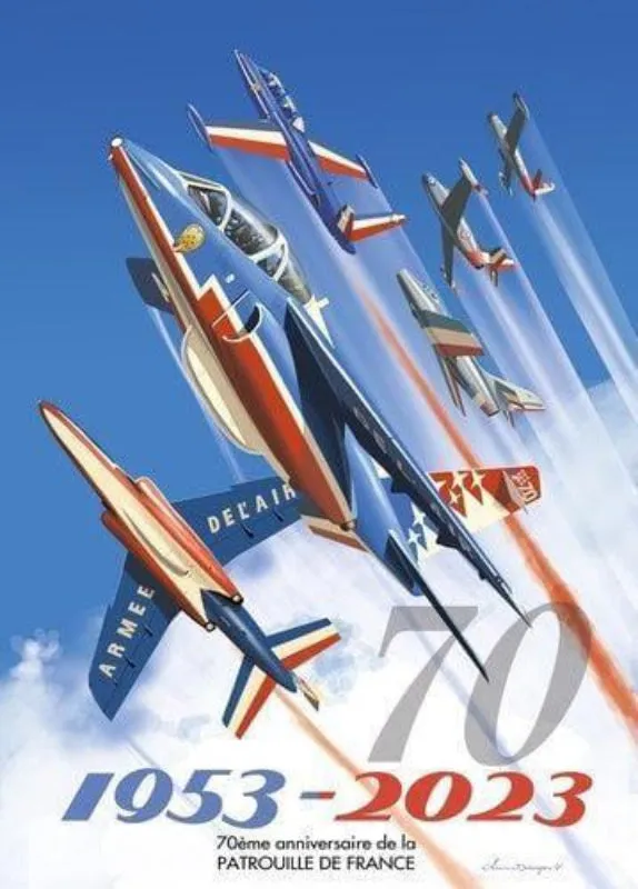 Patrouille de France 70 ans affiche 50x70 cm