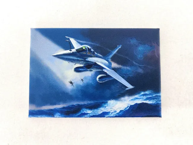 Magnet Rafale M Lucio Perinotto avion 8 x 5,5 cm texturé