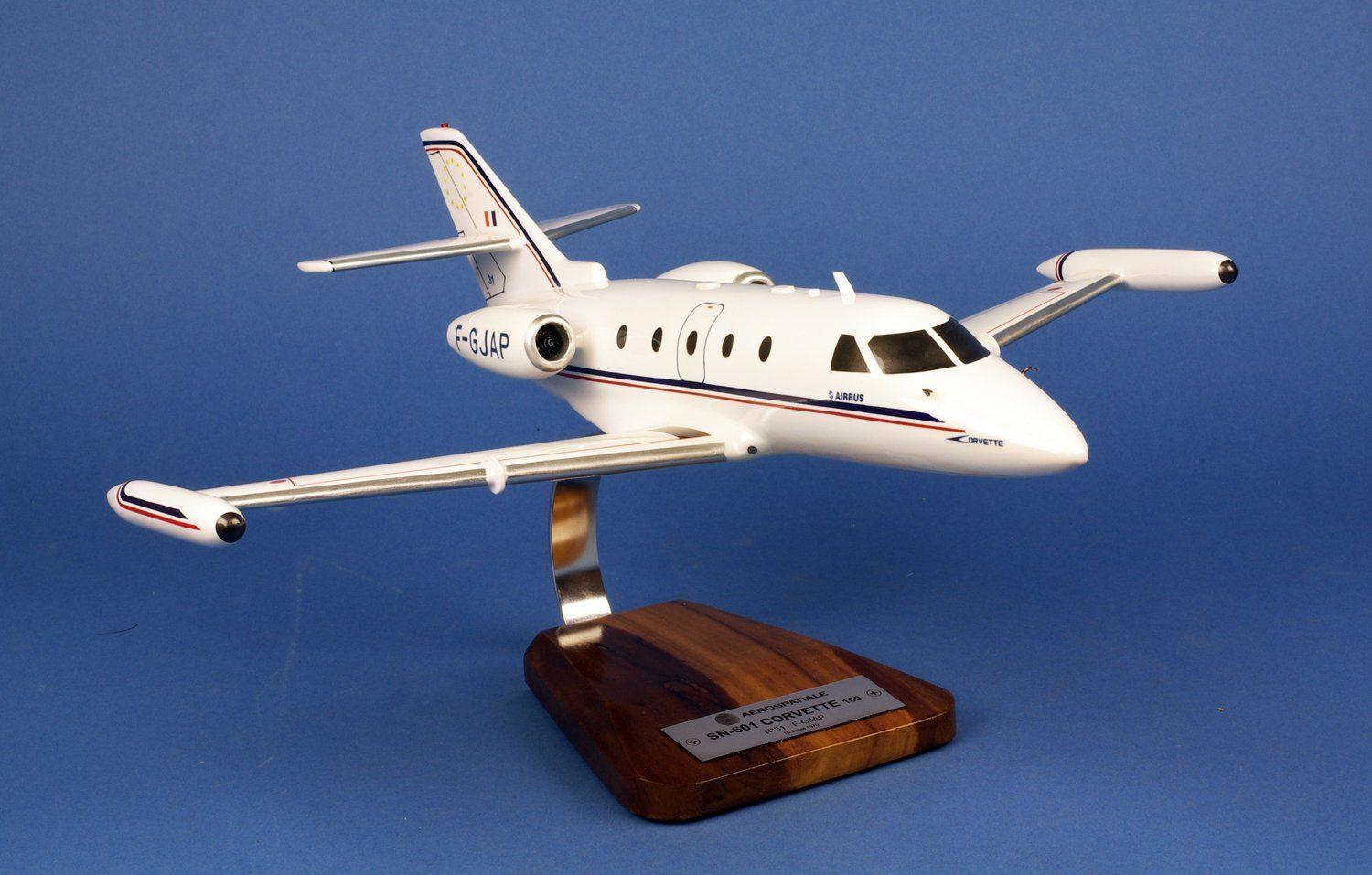 Airbus SN-601 Corvette F-GJAP Maquette Bois 1/35 Socle