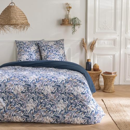 LEVASSEUR Nouk parure de lit coton bleu 260x240cm vegetal