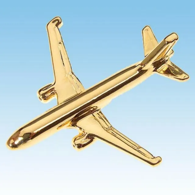 Airbus A320 pin's avion doré or 24 carats 2,5cm