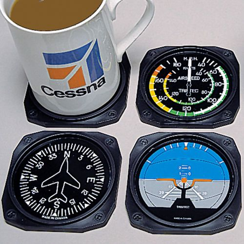 Tableau de bord sous-verres ronds lot de 4 instruments