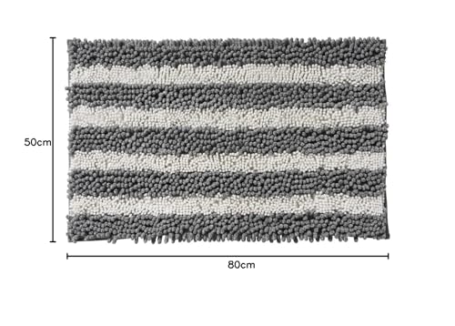 Levasseur Otello tapis de bain polyester rayures gris 50x80cm