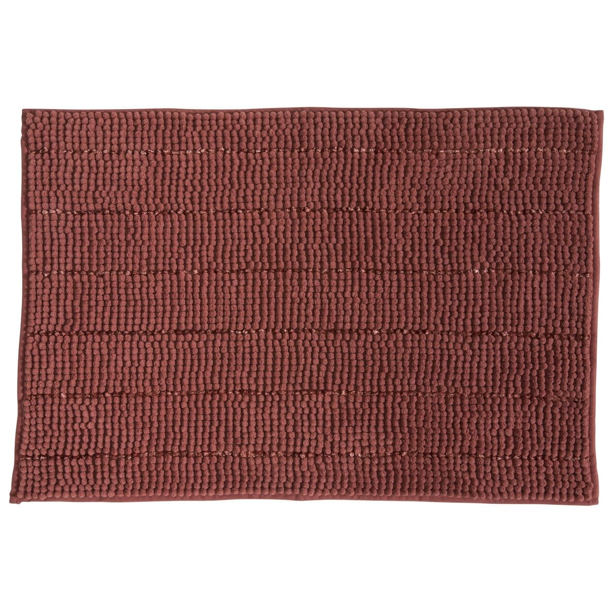 LEVASSEUR Stripy tapis de bain chenille rose uni 50x70cm