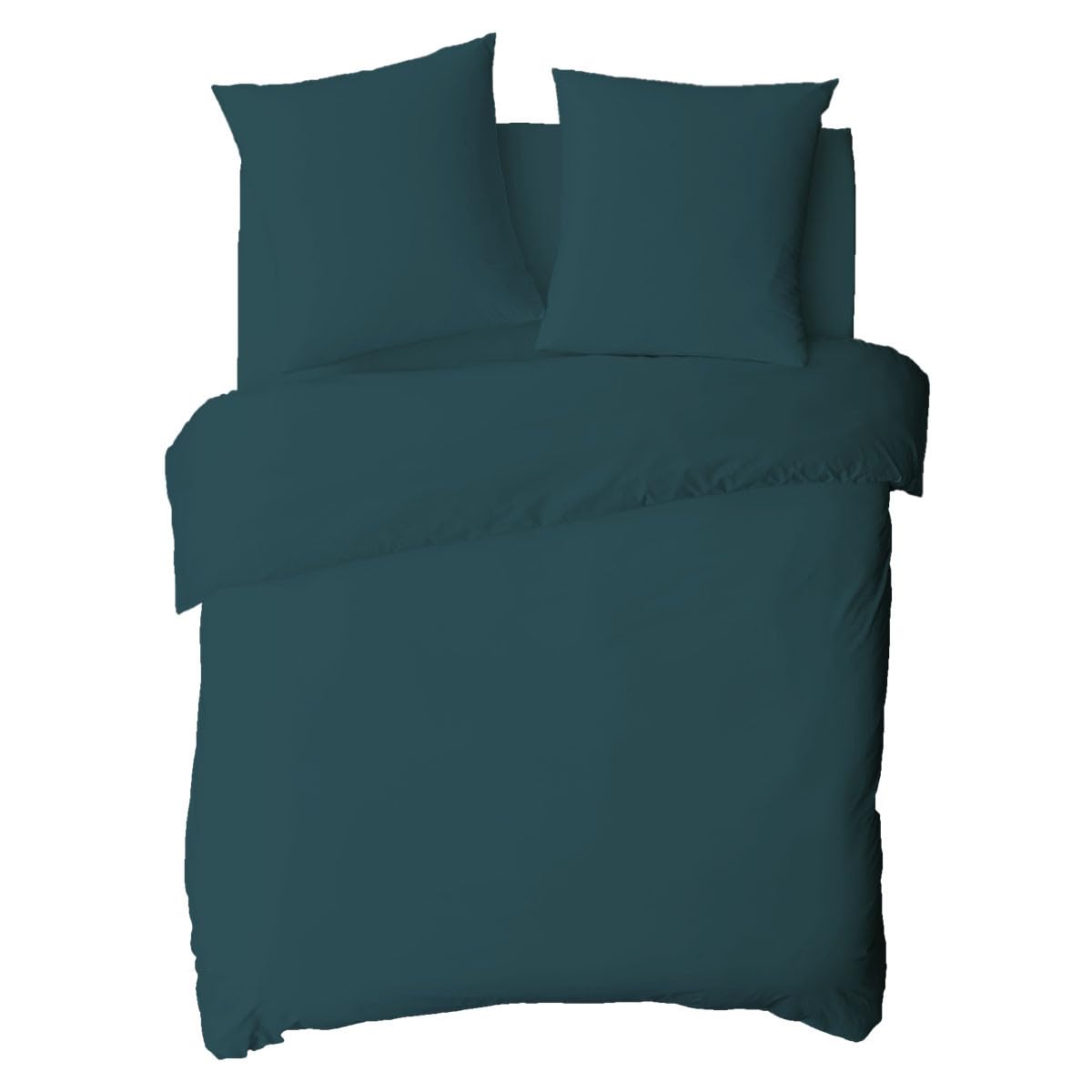 LEVASSEUR drap housse coton pétrole 140x200cm 100% coton 57 fils