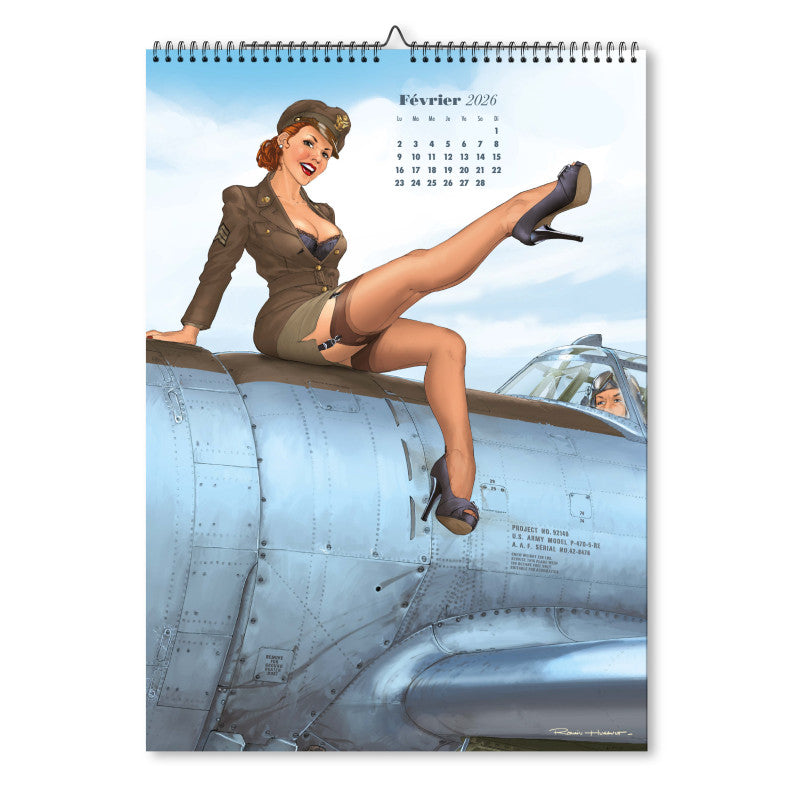 Romain Hugault calendrier Pin Up 2026 A3 13 planches
