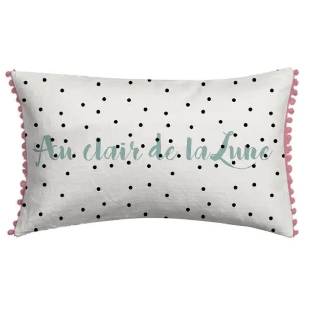 Levasseur Kids Coussin enfant Lune pois 30x50cm blanc