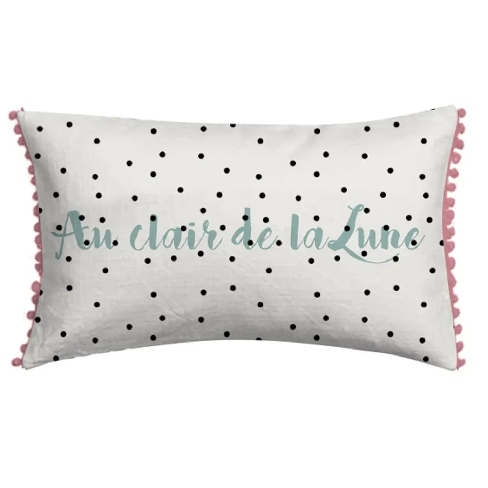 Levasseur Kids Coussin enfant Lune pois 30x50cm blanc