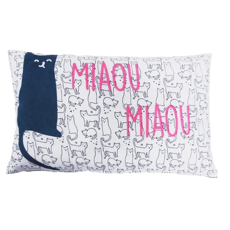 LEVASSEUR Kids Miaou Coussin enfant chat coton 30x50cm