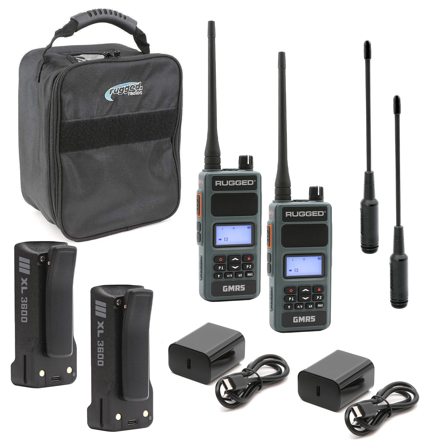 Rugged Air GMR5 Adventure Pack talkie GMRS 5W gris lot 2