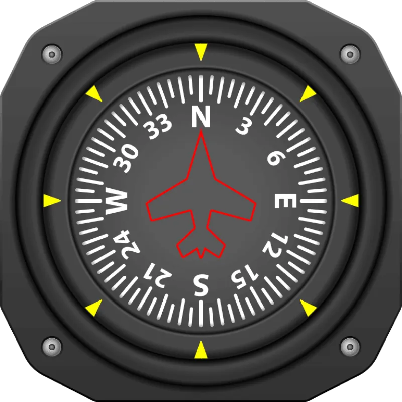 La Boutique du Pilote Magnet Instruments Direction 6x6 cm