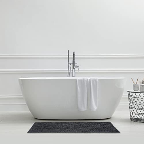 Levasseur Fani Tapis de Bain Chenille Anthracite 60x120 Ultra Doux