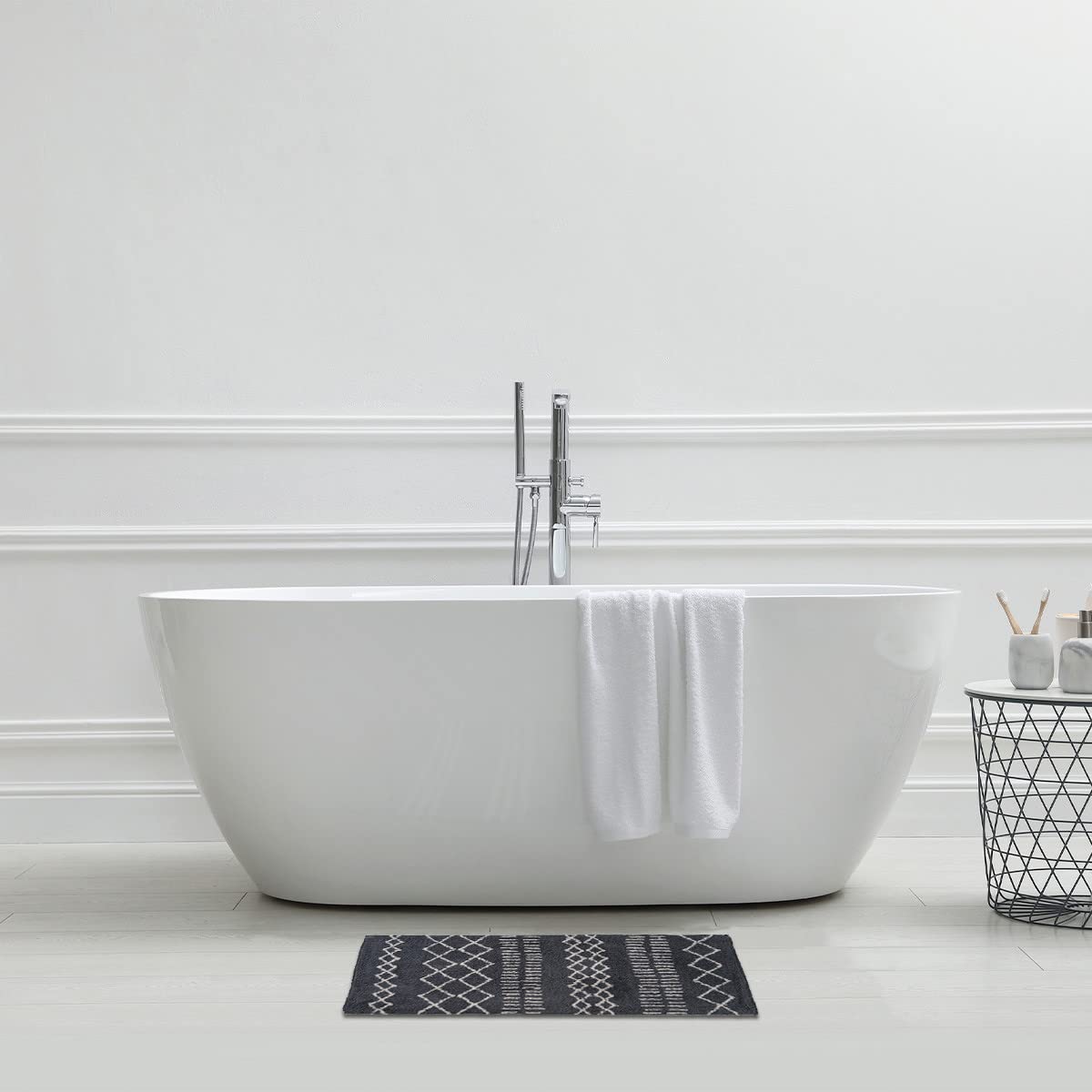 Levasseur Coton Tapis de Bain Anthracite 50x80cm Tufté