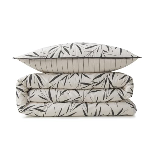 Levasseur Nina Parure lit coton blanc 240x220cm feuillage