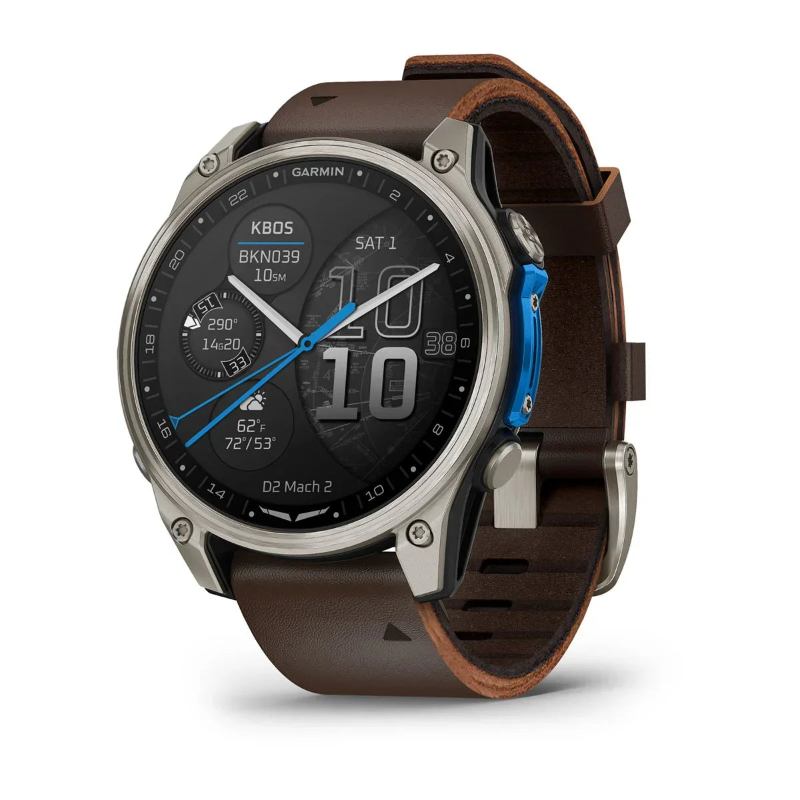 Garmin D2 Mach 2 47mm montre aviateur cuir AMOLED