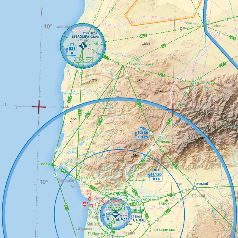 Editerra Carte Air Million Maroc 2026 carte aéronautique 1/1M