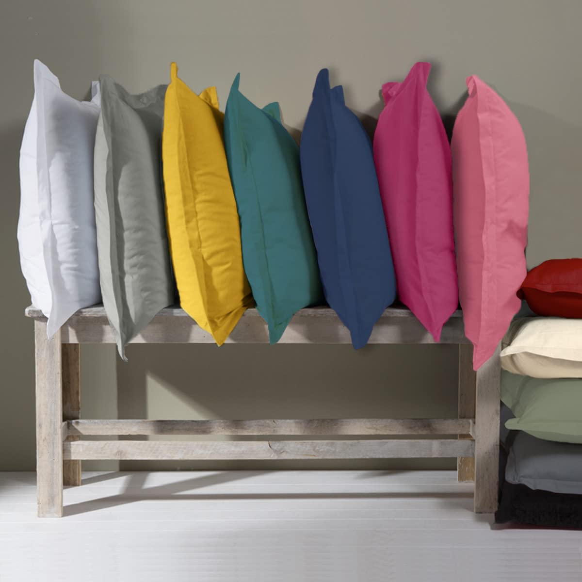 Levasseur Linge de lit parure housse de couette coton uni + taies