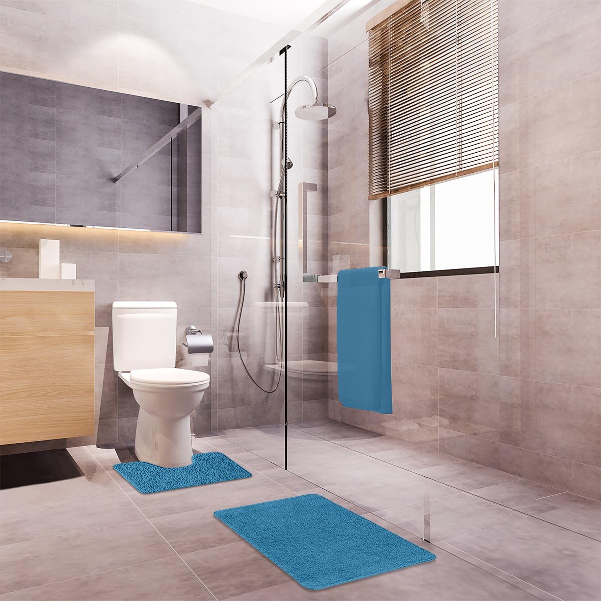 Levasseur Polynesie tapis de bain polyester pacifique 50x80 + 50x40