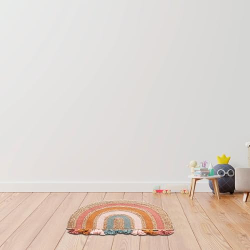 LEVASSEUR Kids tapis enfant arc-en-ciel jute 72x52cm
