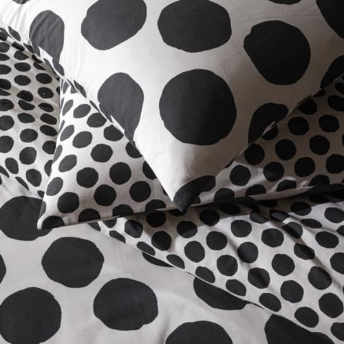 Levasseur Nico pois parure de lit noir 240x220cm coton