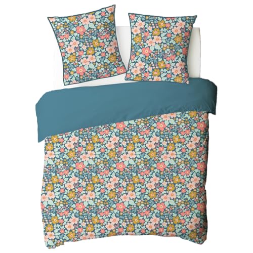 LEVASSEUR Ondine parure de lit coton bleu 240x220cm