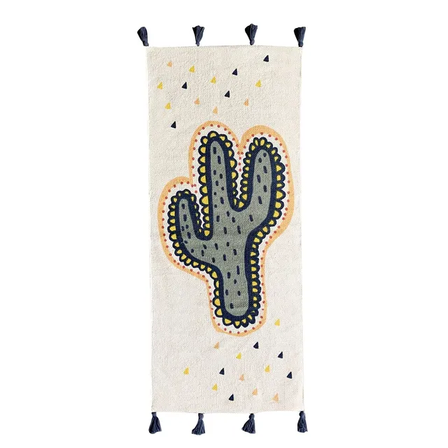 Levasseur Kids Tapis enfant Cactus 50x120cm blanc coton