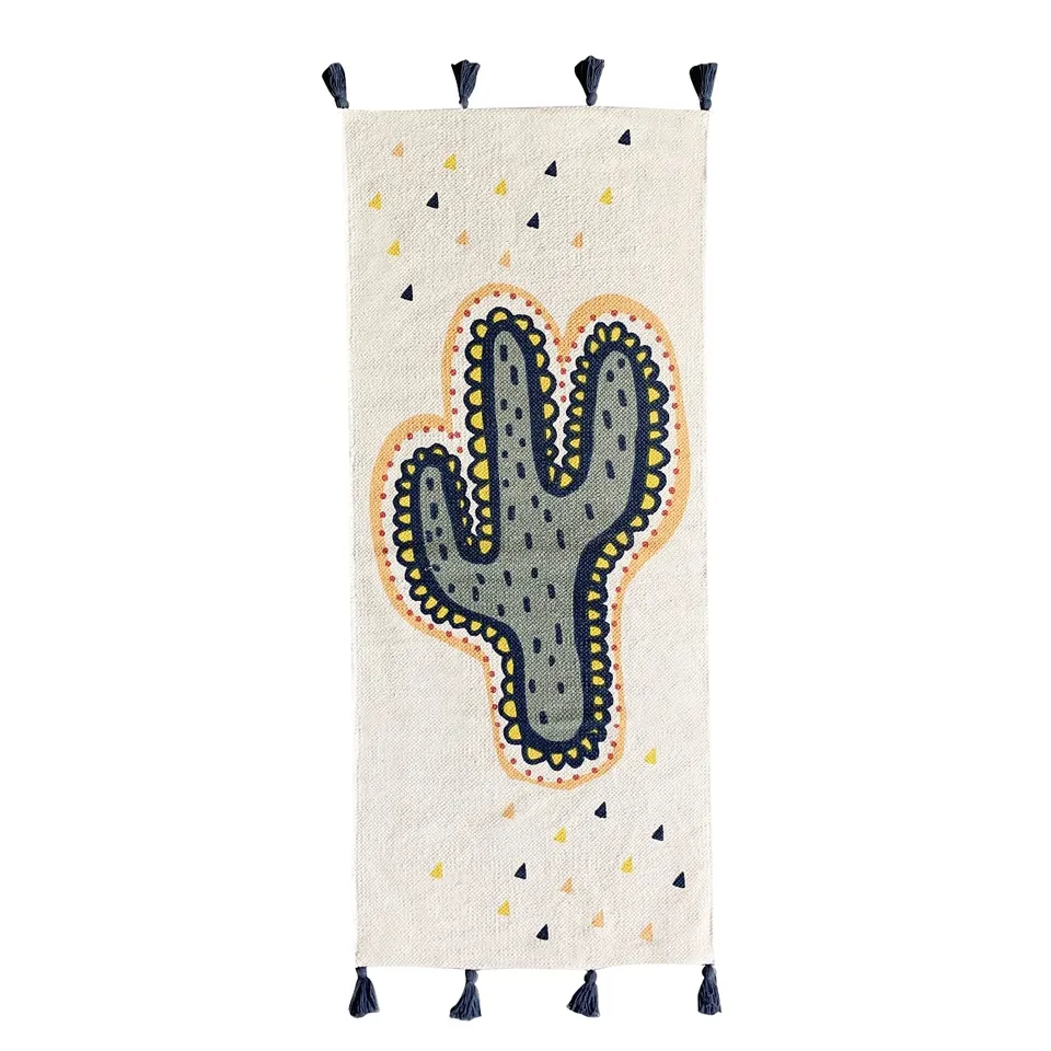 Levasseur Kids Tapis enfant Cactus 50x120cm blanc coton