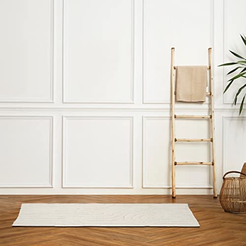 LEVASSEUR Tapis de Bain 60x120cm Arc Rétro Ivoire