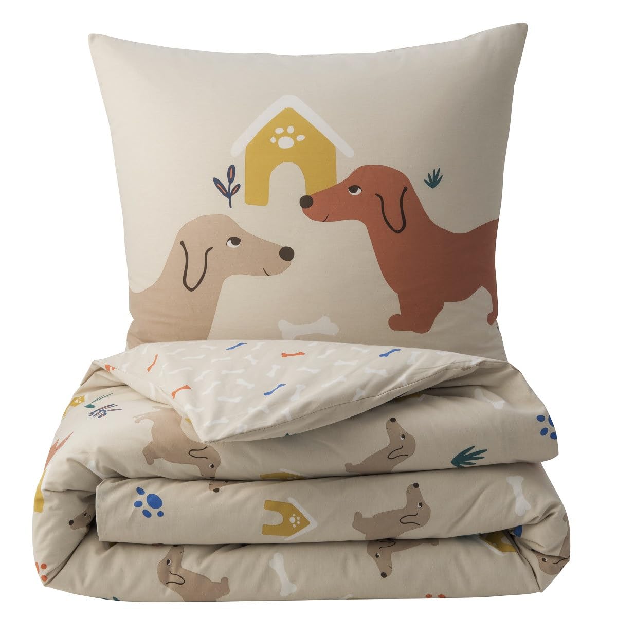 Future Home Kids Parure de lit 140x200 chien coton 2 pièces