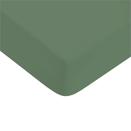 LEVASSEUR Linge de lit drap-housse coton 180x200 eucalyptus 57 fils