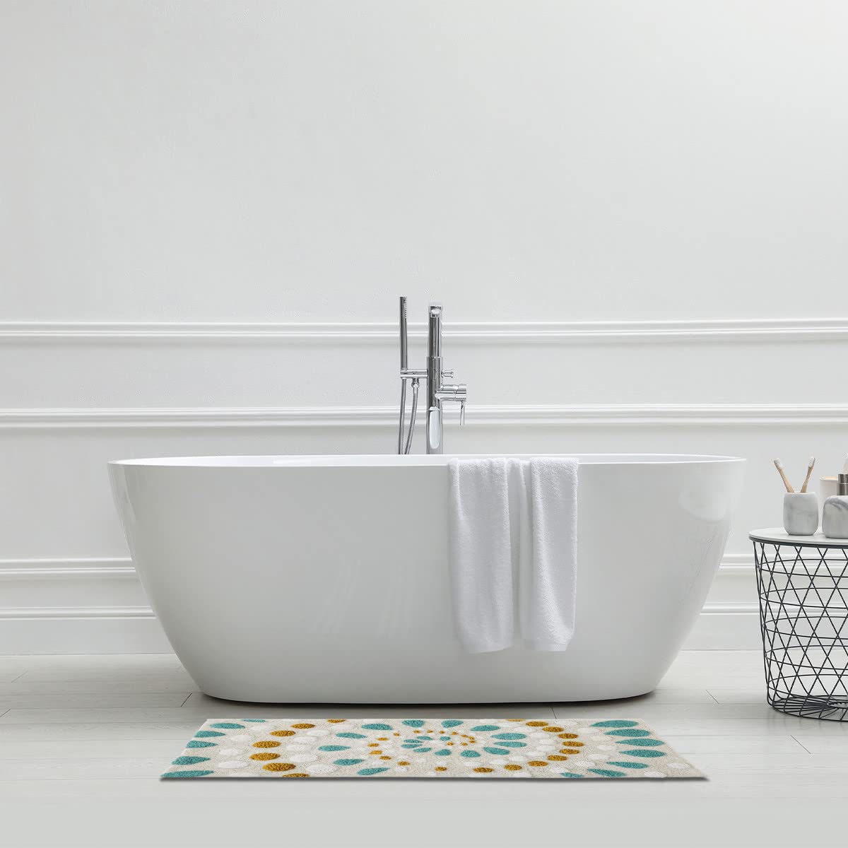 LEVASSEUR Salle de bain tapis bain coton multicouleur 60x120cm