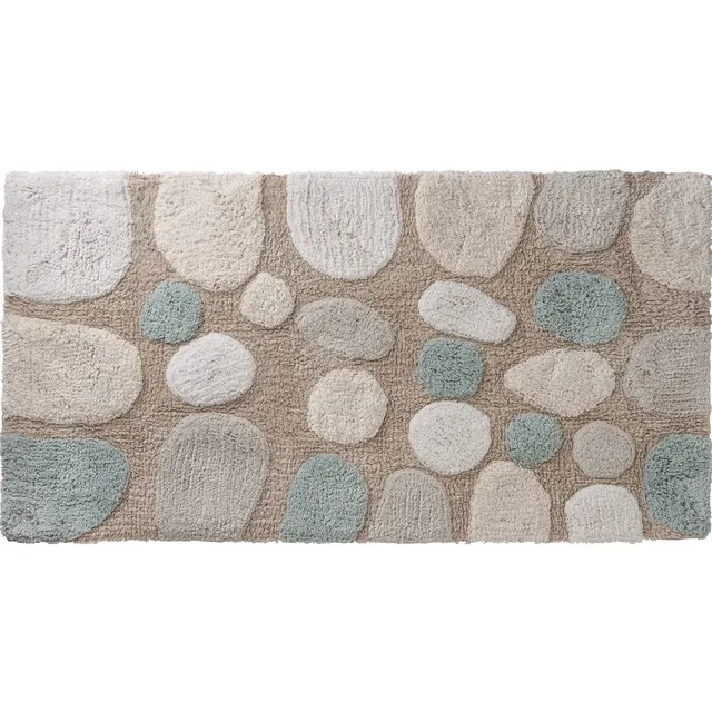LEVASSEUR Galet Tapis de Bain Coton Beige 50x80cm Oeko-Tex
