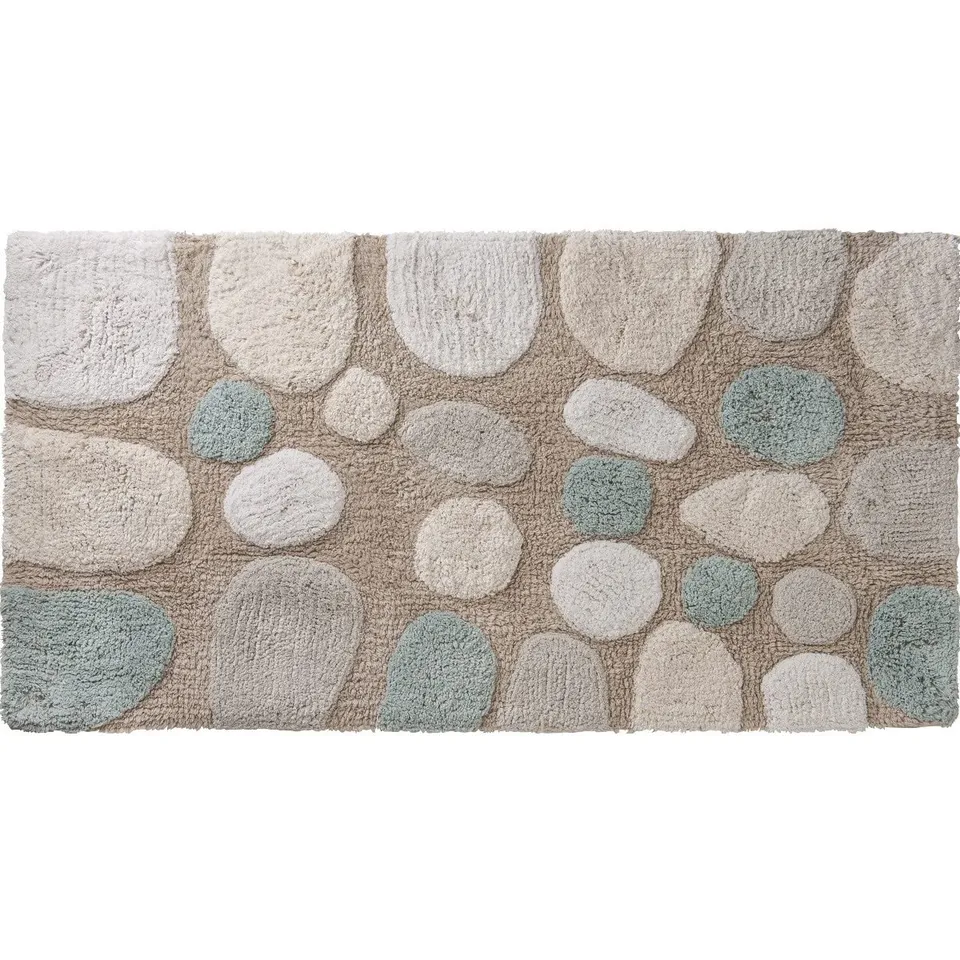 LEVASSEUR Galet Tapis de Bain Coton Beige 50x80cm Oeko-Tex