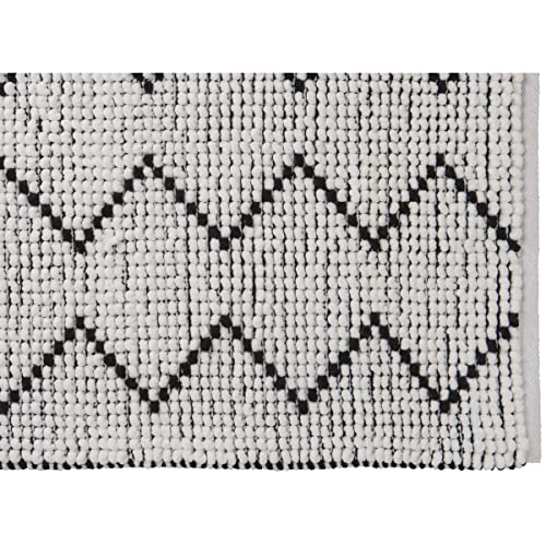 Levasseur Zig Zag tapis de bain 50x80 cm blanc polycoton