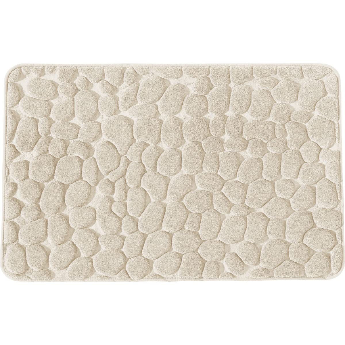 Levasseur Galet Tapis de Bain Mémoire de Forme Ecru 50x80 Antidérapant