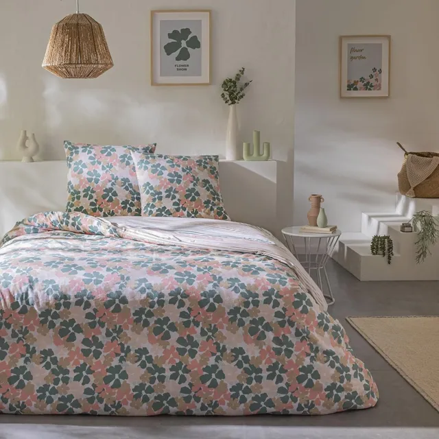 LEVASSEUR Linge de lit Madere parure coton 240x220 fleurie 57 fils