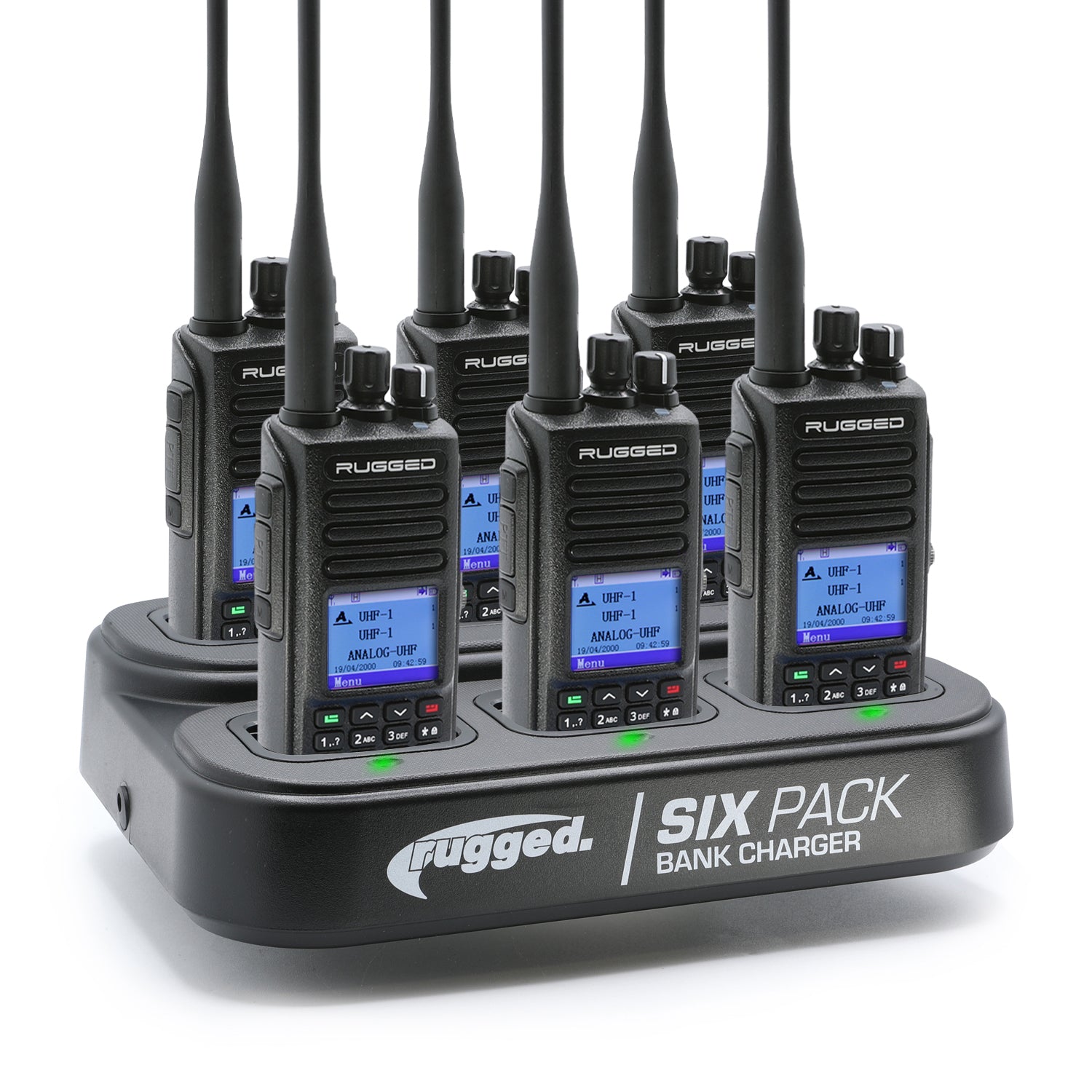 Rugged Air R1 bleu radio portable VHF UHF lot 6 chargeur