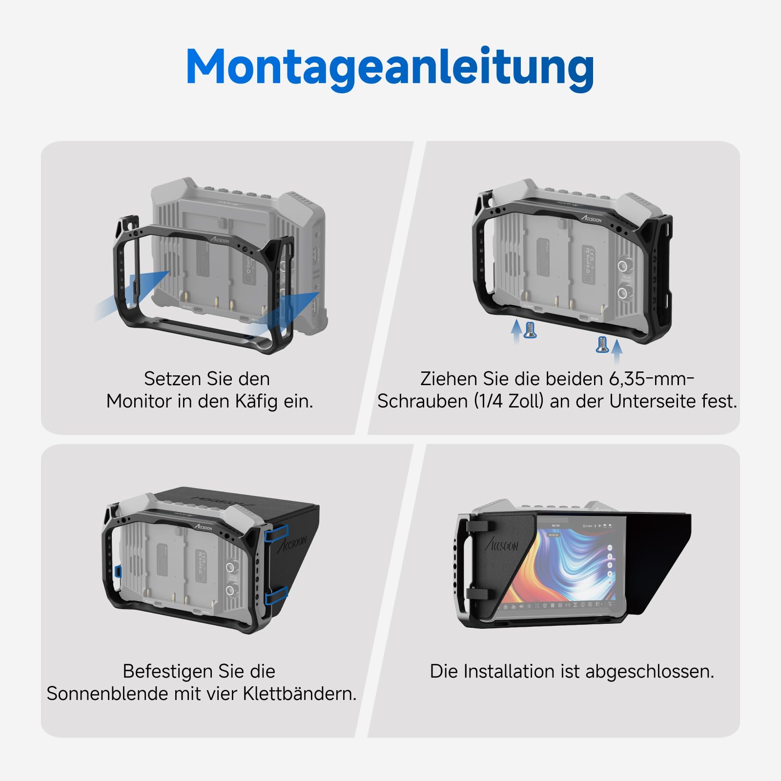 Accsoon Cage moniteur pare-soleil CineView M7/M7 Pro