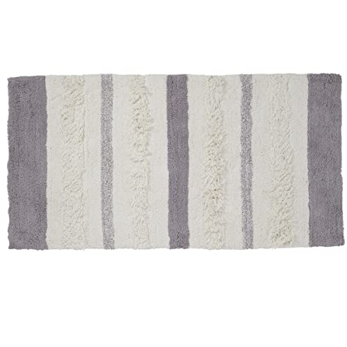 LEVASSEUR Tapis de Bain 60x120cm Blanc Chris Coton