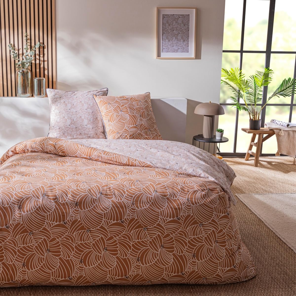LEVASSEUR Mimosa parure de lit coton caramel 240x220