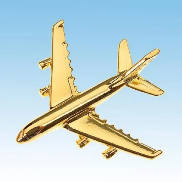 La Boutique du Pilote Cadeaux Pin's Airbus 380 doré or fin 2,5 cm