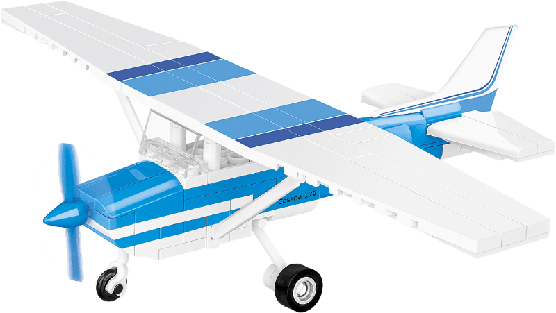 Cobi Cessna 172 Skyhawk maquette avion blanc et bleu 1:48