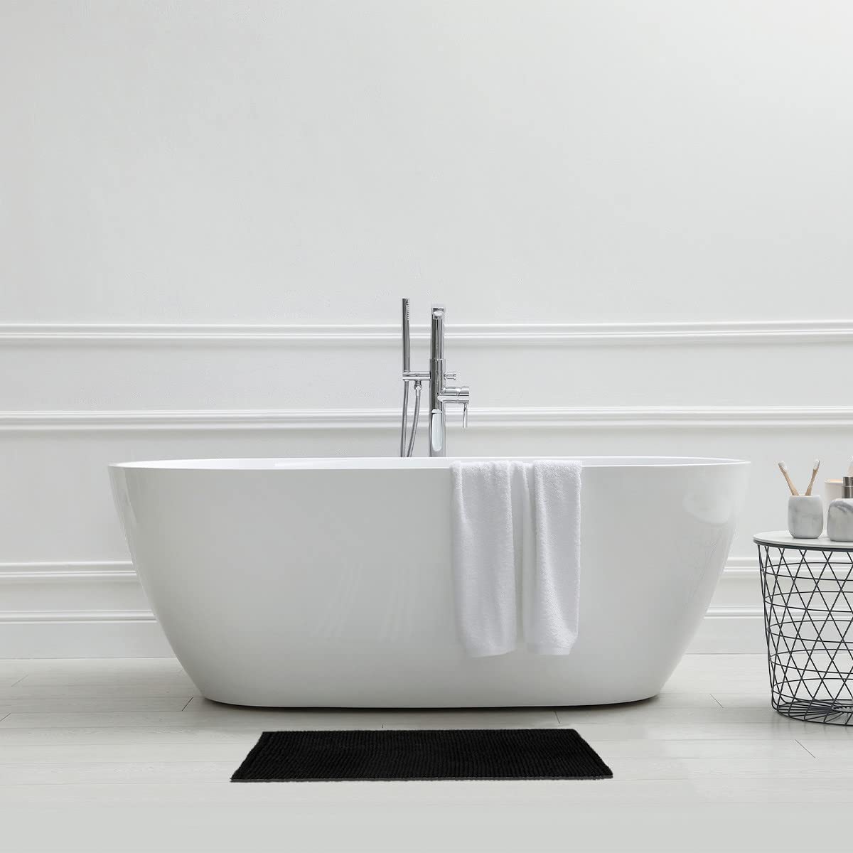 LEVASSEUR Bali tapis de bain noir 50x80cm antidérapant