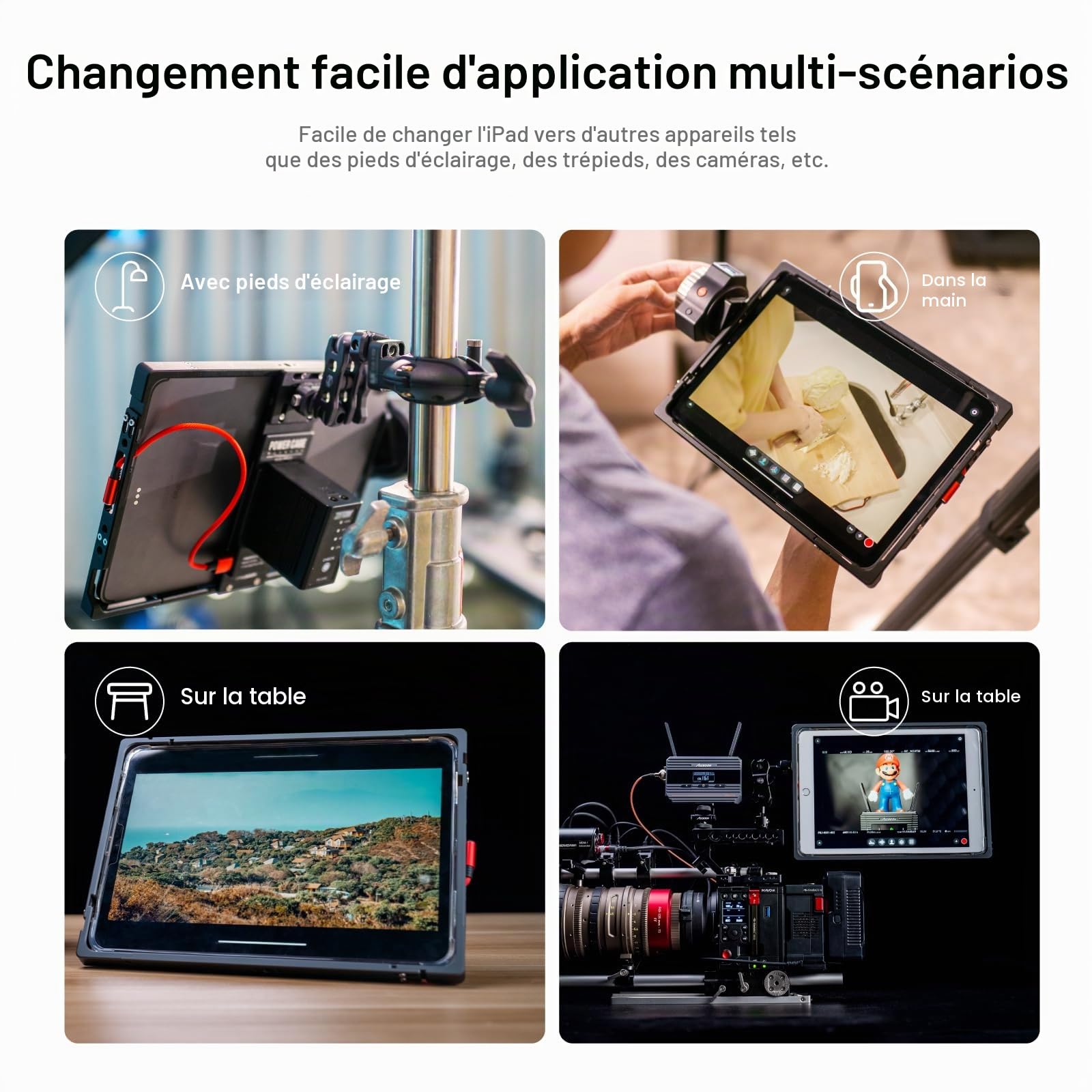 Accsoon PowerCage II cage iPad Pro Air avec plaque NP-F