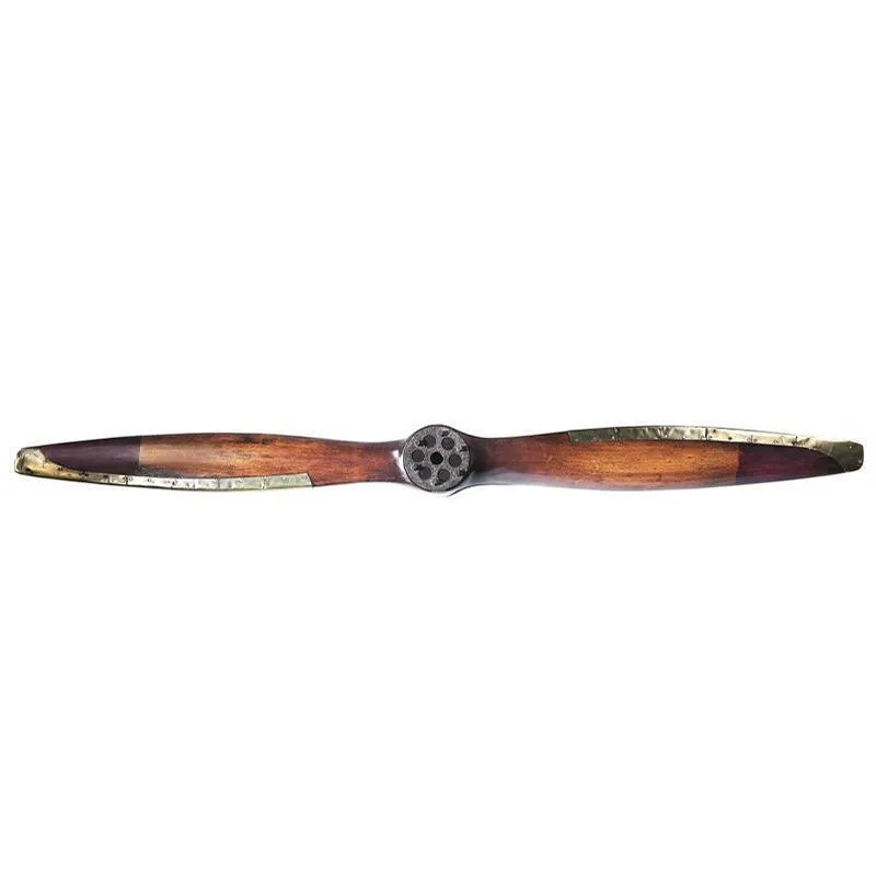 Hélice décor 1.8m bois bord laiton déco aviation