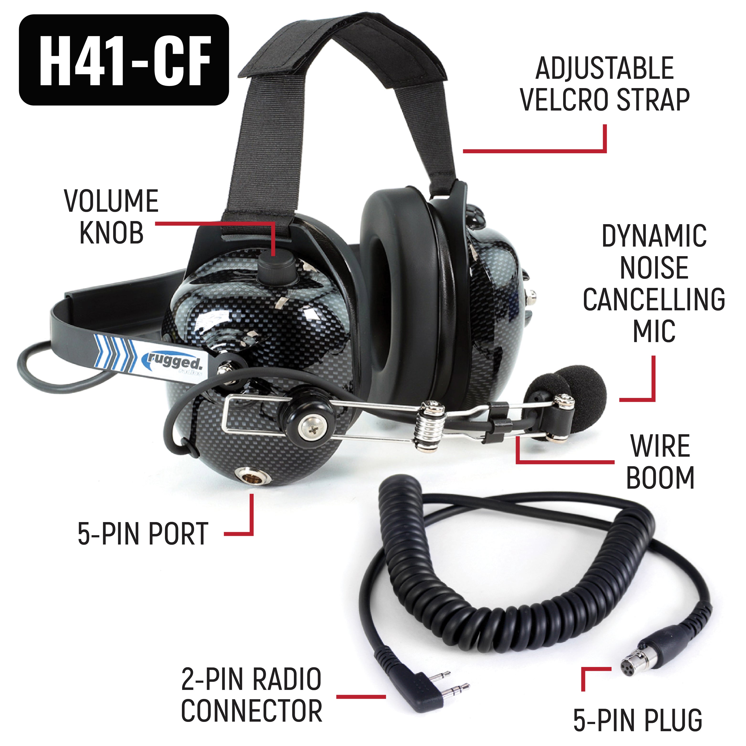 Rugged Air NASCAR Kit Pilote et Chef Radio V3 Analogique H41
